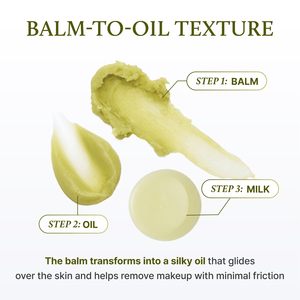 Bálsamo Limpiador de Té Verde YADAH 100ml, Desmaquillante, Limpiador Facial, Fórmula Sorbet-to-oil-to-milk, Oliva, Girasol, Jojoba - Product Image 6