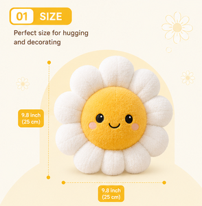Sunflower Pillow Plush Cushion Soft Flower Throw Pillow Cute Decorative Seat Cushion Cozy Home <b>Sofa</b> Bedroom Decor Gift - Product Image 2