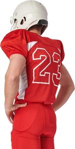 Maillot de football américain pour homme, bleu, col en V, manches courtes, maille respirante, coupe athlétique, impression sublimée - Product Image 4