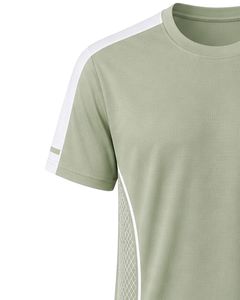 T-shirt de sport pour homme personnalisé vert sauge clair, séchage rapide, respirant, pour la course, la gym, le fitness, en polyester, haut de gamme pour l'entraînement - Product Image 3