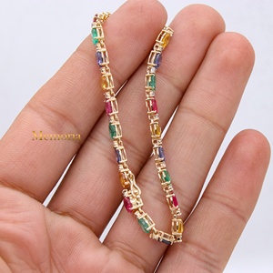 Handmade 18K Yellow Gold Multi Stone Tennis <b>Bracelet</b> for Women-IGI Certified Anniversary Engagement Party & Wedding Gift Jewelry - Product Image 4