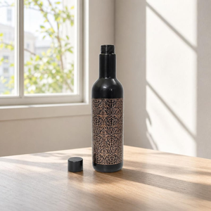 Elegant Black <b>Copper</b> Water <b>Bottle</b> Handcrafted Ayurvedic Flask Sustainable Reusable Drinkware Premium Artisan Hydration <b>Bottle</b> - Product Image 3