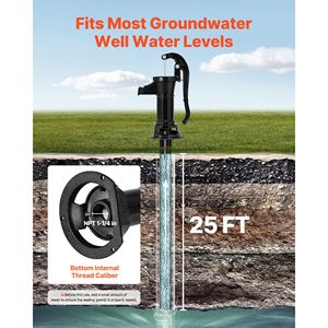 Pompa d'Acqua Manuale Antica in Ghisa, Sollevamento Massimo 25 ft, Connessione NPT 1 1/4, Facile Installazione - Product Image 2