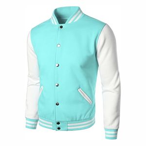 Chaqueta Varsity Personalizada para Hombre, con Cuello Alto, de Lona, con Botones a Presión Negros, Ecológica, Resistente al Viento, Transpirable, Uniforme de Equipo, Estilo Urbano - Product Image 3