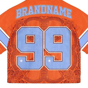 Maillot de football américain en tissu mesh respirant de haute qualité, coupe régulière unisexe pour adulte, col en V, manches courtes BY BS 2026 - Product Image 6