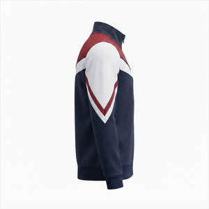 <b>Men's</b> Color Blocking Varsity <b>Jacket</b> Full Zip Stand Collar Sporty Style Autumn Wear Polyester Material Breathable Quick Dry <b>Long</b> - Product Image 3