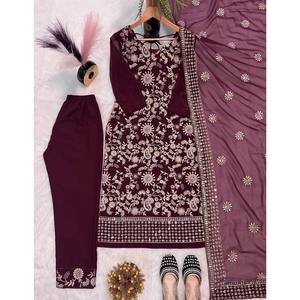 Designer Women's Party Wear Top-Bottom and Beautiful Dupatta Set - Product Image 4