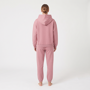 Conjuntos de chándal de algodón para mujer al por mayor: Chaqueta con cremallera y pantalones de chándal casuales de 2 piezas con capucha - Product Image 6