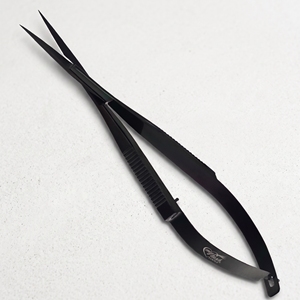 Tijeras de Belleza Profesionales de Punta Fina Curvada, Acero Inoxidable, Acción de Resorte, Agarre Ergonómico para Cejas, Pestañas y Cutículas - Product Image 1