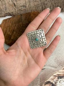 Handmade Kingman Turquoise Adjustable <b>Ring</b> Sterling <b>Silver</b> Signed Nizhoni Southwestern Boho <b>Statement</b> Jewelry Gift for Her - Product Image 4