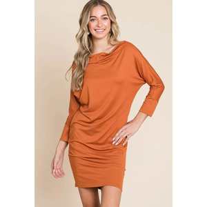 Robe de soirée courte à manches dolman taille unique Veloro Culture Code PUMPKINSPICY S - Product Image 1