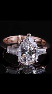 3 CT Pear Cut Lab Grown Diamond Engagement <b>Ring</b> for Women | IGI Certified Luxury <b>Solitaire</b> <b>Ring</b> | Rose Gold Plated Wedding Party - Product Image 2