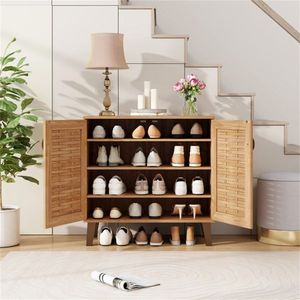 Moderno Armadio Portascarpe a 4 Ripiani in Stile Legno MDF, Regolabile e Salvaspazio, Organizzatore per Arredamento Domestico - Product Image 6