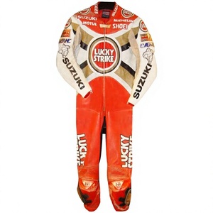 Traje de Carreras MotoCP Alex Barros Suzuki Lucky Strike, Mono de Piel de Vaca/Canguro para Motociclismo/Pista, Mono/Traje MotoCp para Motociclista - Product Image 1