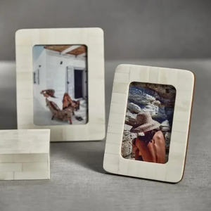 <b>White</b> Luxury Bone Inlay Photo Display <b>Frame</b> Handmade Portrait Holder Interior Decoration Accessory - Product Image 3