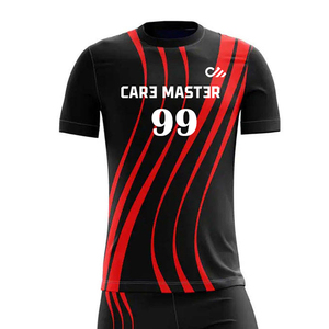 เสื้อฟุตบอลยอดนิยม ดีไซน์ล่าสุด โลโก้สั่งทำ ชุดฟุตบอล โพลีเอสเตอร์ 100% แห้งเร็ว ยืดได้สี่ทิศทาง รับผลิตแบบ OEM - Product Image 4