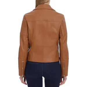 Chaqueta de Cuero de Motocicleta de Piel de Oveja para Mujer, Diseño Personalizado, a la Moda, Otoñal, Resistente al Viento, Transpirable, de Alta Calidad - Product Image 2