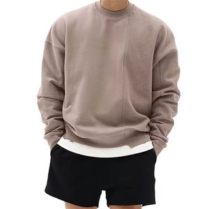 Sudadera Oversize de Alta Calidad para Hombre, Cuello Redondo, Color Liso, Hombros Caídos, Gruesa, de Algodón - Product Image 4