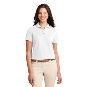 Polo pour femme à séchage rapide en coton uni, manches courtes, style décontracté et sportif avec col rabattable pour la vente en gros - Product Image 3