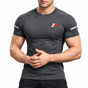 Custom Logo Workout Sports Gym T-Shirt Fitness Training Quick Dry Gym Running T Shirts <b>Rash</b> <b>Guard</b> Low MOQ for Men <b>Women</b> - Product Image 1