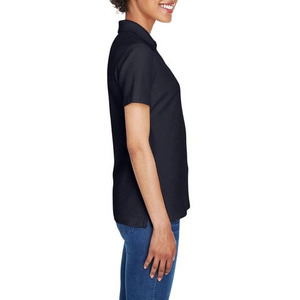 Polo à col bicolore 180 g/m² avec logo imprimé DTF personnalisé, respirant et à séchage rapide, pour femme, style décontracté à carreaux - Product Image 3