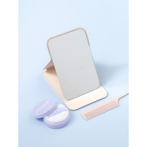 Ivory Cover Stand Makeup <b>Mirror</b> Square with Medium Size Model Daiso1378 - Product Image 1