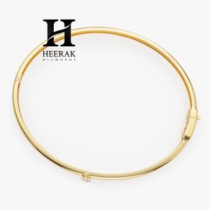 Minimalist Pear Cut Diamond <b>Bangle</b> 14K 18K <b>Solid</b> White <b>Gold</b> Solitaire Lab Grown Diamond Bracelet IGI Certified Fine Jewelry - Product Image 5