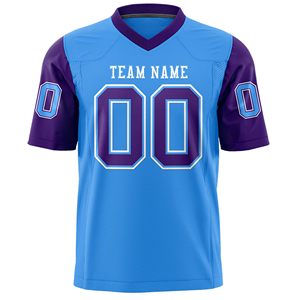 Maillot de football américain personnalisé 100 % coton respirant, séchage rapide, antibactérien, unisexe, manches courtes, toutes saisons, logo frontal - Product Image 4