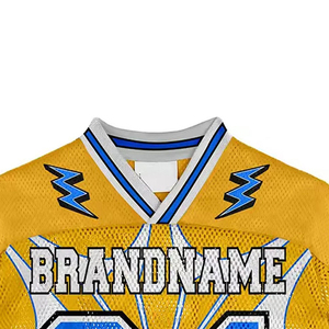 BRANDNAME Unisex V-Neck <b>Ice</b> Hockey Jersey Short Sleeve Sublimated Mesh Breathable Moisture Wicking 100% Polyester Adult Regular - Product Image 4