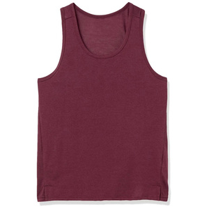 DAIZEN STAR INTERNATIONAL Camiseta sin Mangas de Punto para Hombre, Color Sólido, Cuello Redondo, Estilo Casual, Color Borgoña, Ajuste Atlético, Chaleco Deportivo, Elástico 100% - Product Image 2