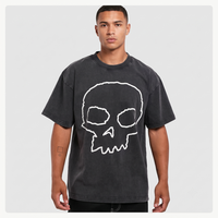 T-shirt Streetwear Hip Hop Homme Personnalisé Couleur Unie Impression Numérique Manches Courtes Col Rond Coupe Ample 220g Respirant