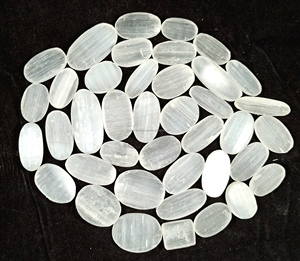 Natural <b>White</b> Selenite Druzy Cabochon Polished <b>White</b> Crystal Selenite Gemstone for Jewelry Pendant Loose Stone - Product Image 1
