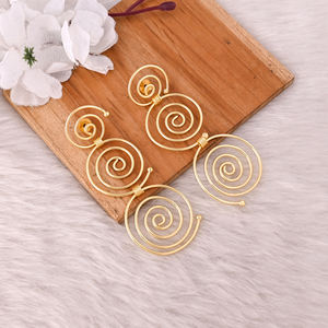Fashionable Gold Plated Earring Women Brass Gold Plated Stud Earring High Quality Brass Gold Plated Plain Stud Earrings Jewelry - Product Image 3