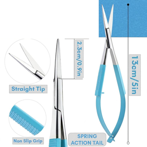 Ciseaux à pointe micro-affûtée à ressort très demandés pour la coupe des cils et des sourcils - Product Image 2