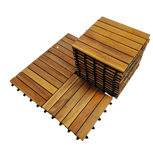 Baldosas de Madera de Acacia Modernas de 300x300mm, Impermeables y Antideslizantes para Terraza, Patio Trasero, Balcón, Jardín y Decoración de Piscinas - Product Image 1