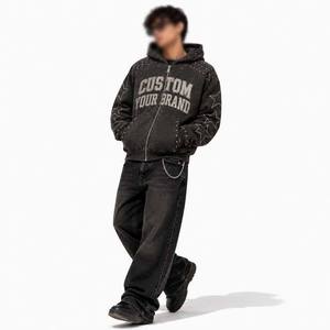 Sweat-shirt à capuche surdimensionné personnalisé pour homme, streetwear, tricot en coton, vêtements d'automne - Product Image 5
