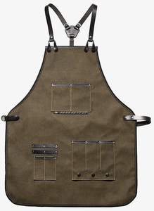 Delantal de Chef HARAZ de Alta Calidad, Blanco, Impermeable, de Manga Larga, con Cierre de Botones, Cuello y Cintura Ajustables, Múltiples Bolsillos - Product Image 3