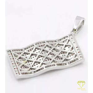 Pendentif drapeau américain serti de diamants moissanite, argent 925, bijoux hip hop - Product Image 3