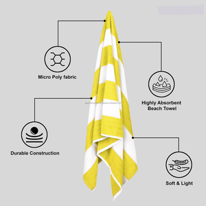 ผ้าขนหนู Exporter Cabana Stripe 500 GSM 70x150 ซม. ซึมซับเร็ว แห้งไว เหมาะสำหรับสระว่ายน้ำและการเดินทาง ผลิตในฝรั่งเศส - Product Image 4