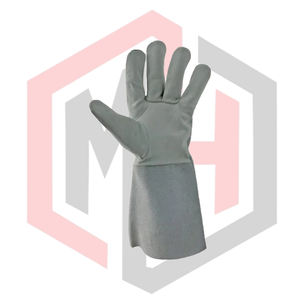 Gants de soudage TIG gris, résistants à la chaleur, en cuir lisse, gants de travail robustes en cuir de vachette, épaisseur 11 oz, anti-coupure - Product Image 3