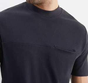 High Quality Fashion Mens Collar <b>t</b> <b>Shirt</b> <b>With</b> <b>Pocket</b> Heavy Oversized Tshirt Mock Neck - Product Image 3