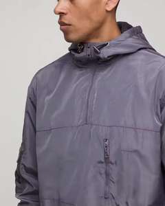 Ensemble coupe-vent zippé avec capuche et short, ensemble de survêtement coupe-vent uni pour homme - Product Image 3