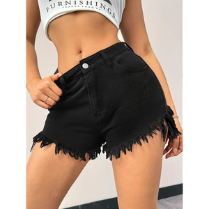 Shorts de Mezclilla de Alta Calidad para Mujer, Shorts de Cintura Alta a la Moda para Damas, Estilo Urbano de Verano, Shorts de Mezclilla Personalizados - Product Image 6