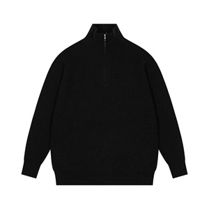 Pull en maille blanc pour homme, col montant zippé, coupe oversize, manches longues, couleur unie, idéal pour l'automne - Product Image 6