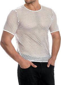เสื้อยืดคอกลมผ้าตาข่ายสีขาว โพลีเอสเตอร์ 100% แห้งเร็ว แบบสวมใส่สบายสำหรับออกกำลังกายในฤดูร้อน ทรงเข้ารูปโชว์กล้ามเนื้อ สำหรับผู้ชาย  รับสั่งทำได้ - Product Image 3