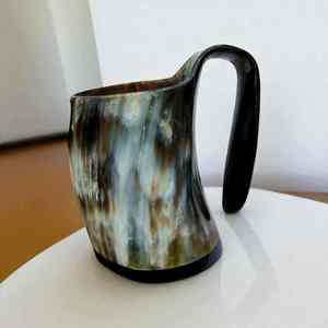 แก้วกาแฟทำจากเขาควายธรรมชาติ สไตล์ไวกิ้ง แก้วน้ำดื่มทรงแทงการ์ด แก้วเบียร์ทำมือระดับพรีเมียม แก้วเครื่องดื่มงานฝีมือสไตล์เรียบง่าย ของขวัญ - Product Image 3
