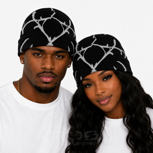 Bonnet en jacquard noir Cosh International avec motif géométrique, unisexe, pour adulte, bonnet d'hiver, logo personnalisé, décontracté, pour l'extérieur - Product Image 5