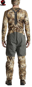 Men Outdoor Waterfowl Marsh <b>Camouflage</b> Hunting Pants Heavy Duty Elastic Suspenders Dual Zippered Upper Thigh Pockets Flap <b>Cargo</b> - Product Image 2