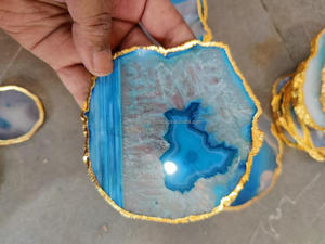 Natural Purple Agate Slices Luxury Eco-Friendly Round Handmade <b>Placemat</b> From India Wholesale - Product Image 2