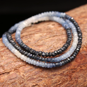 Excellent Quality Blue Sapphire 2.5-3mm Faceted Rondelle Beads 16 Inches <b>Sterling</b> <b>Silver</b> <b>Beaded</b> Necklace with <b>Silver</b> Clasp - Product Image 5